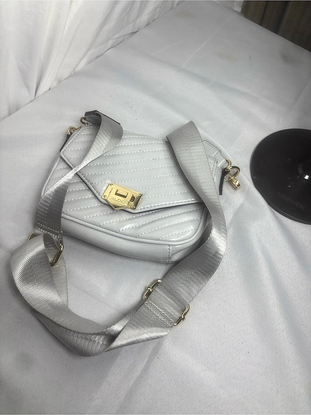 ALDO Quilted Crossbody Bag in Gray